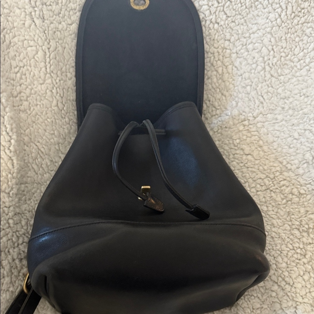 Vintage Coach Black Leather Backpack - Picture 4 of 6